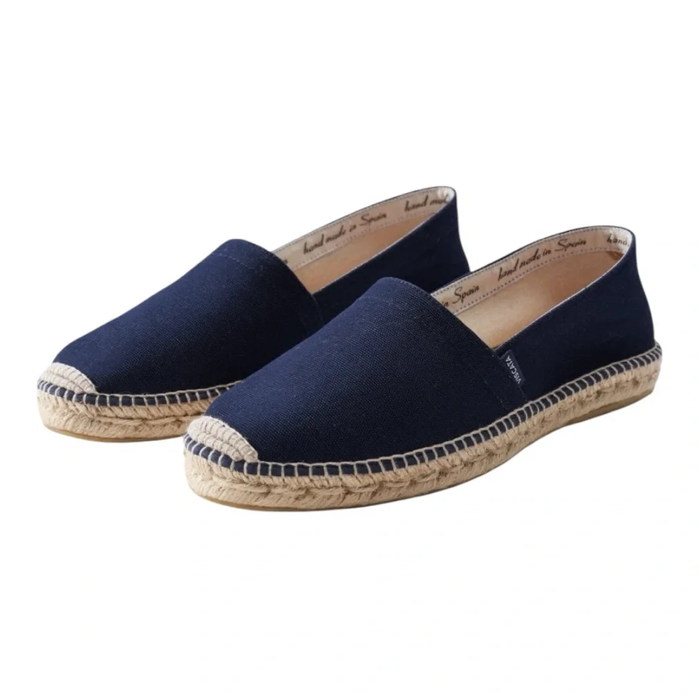 Navy Canvas Espadrille Slip-On Loafers